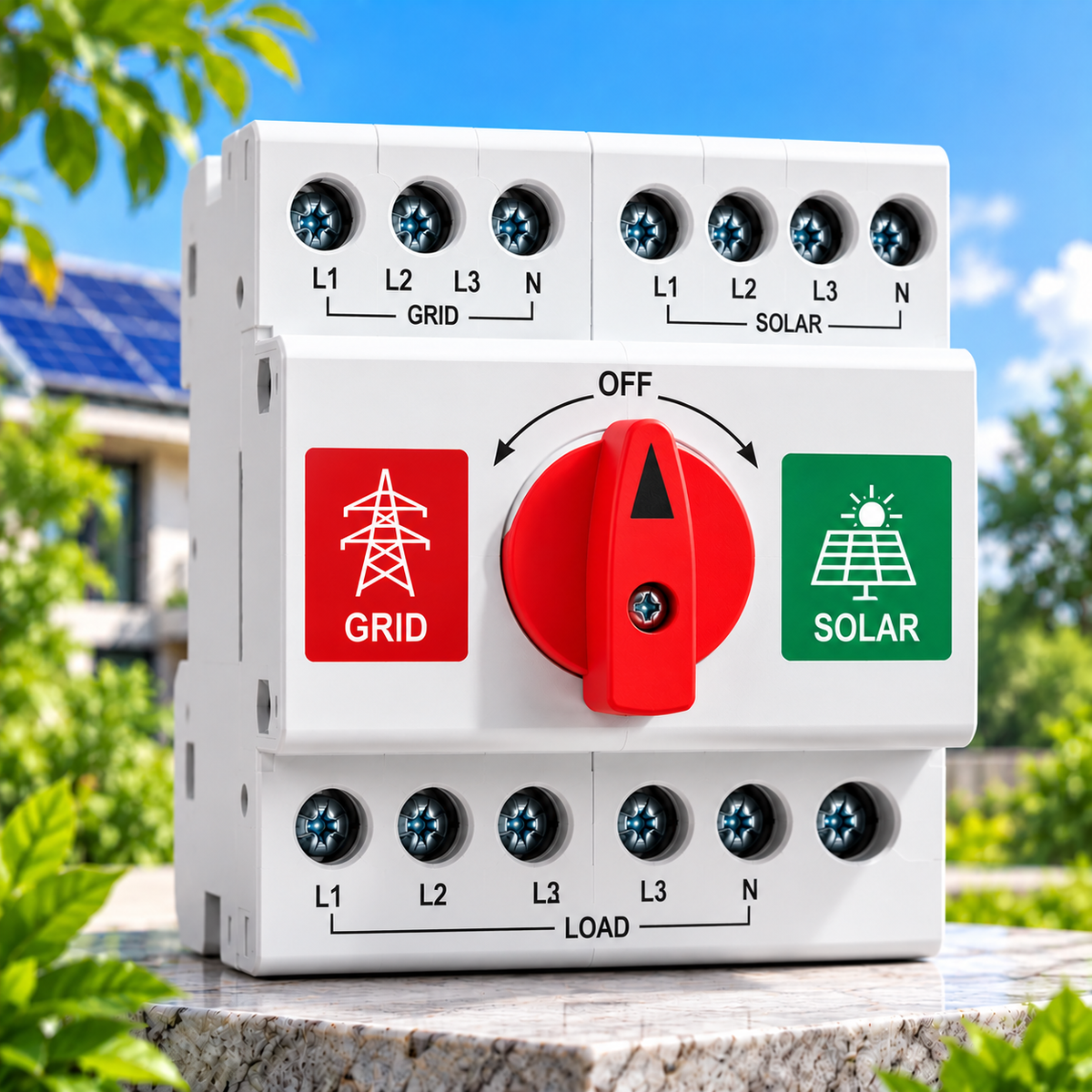 4P Manual Solar Changeover Switch