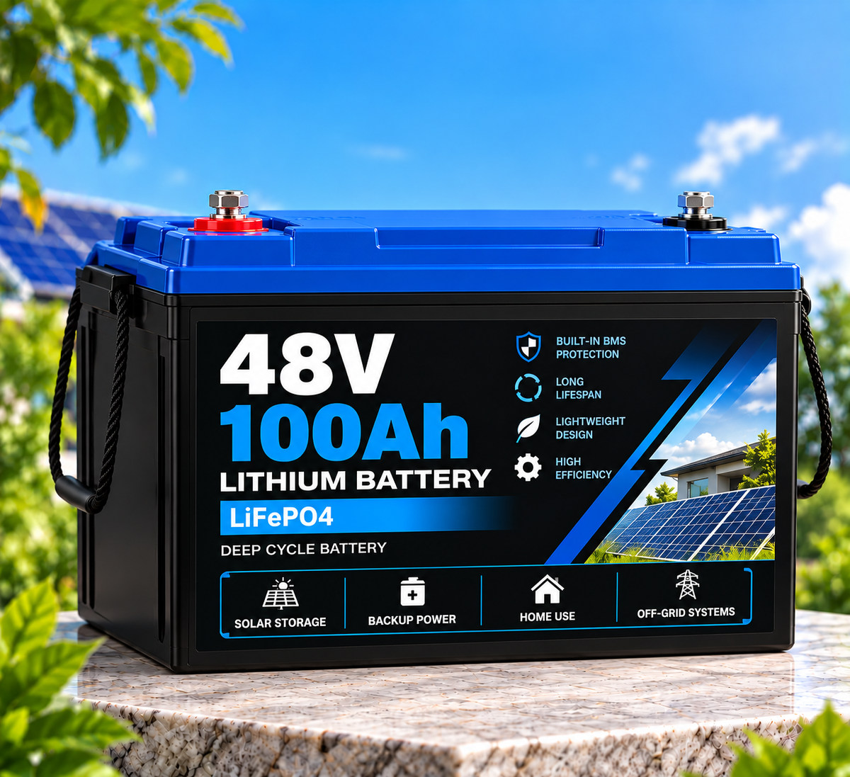 48V 100Ah LiFePO4 Lithium Battery – Deep Cycle Solar Storage Battery