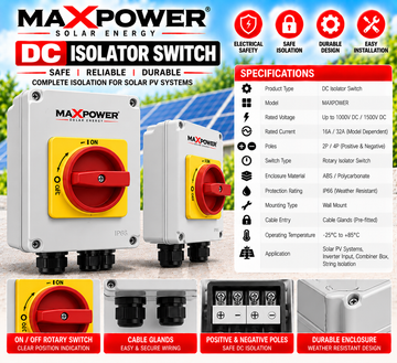 MaxPower DC Isolator Switch – Solar PV DC Isolation Switch