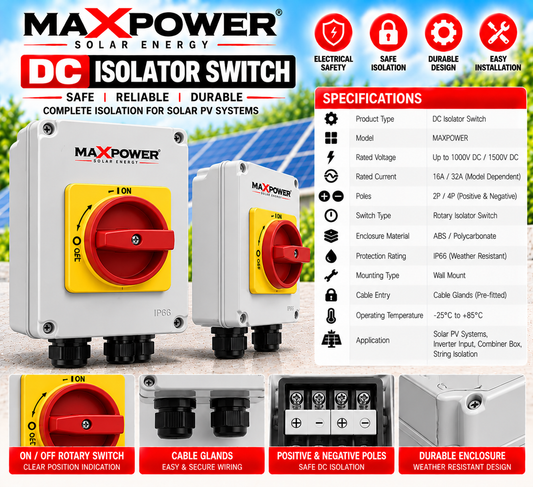 MaxPower DC Isolator Switch – Solar PV DC Isolation Switch