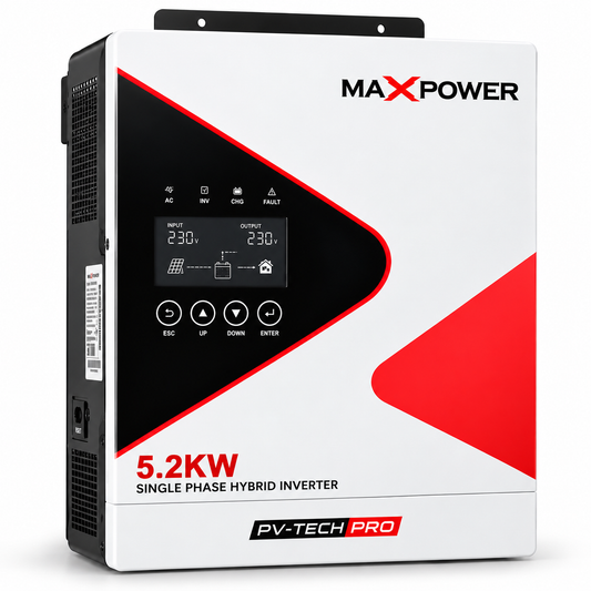 MaxPower PV-Tech Pro 5.2kW Single Phase Hybrid Solar Inverter