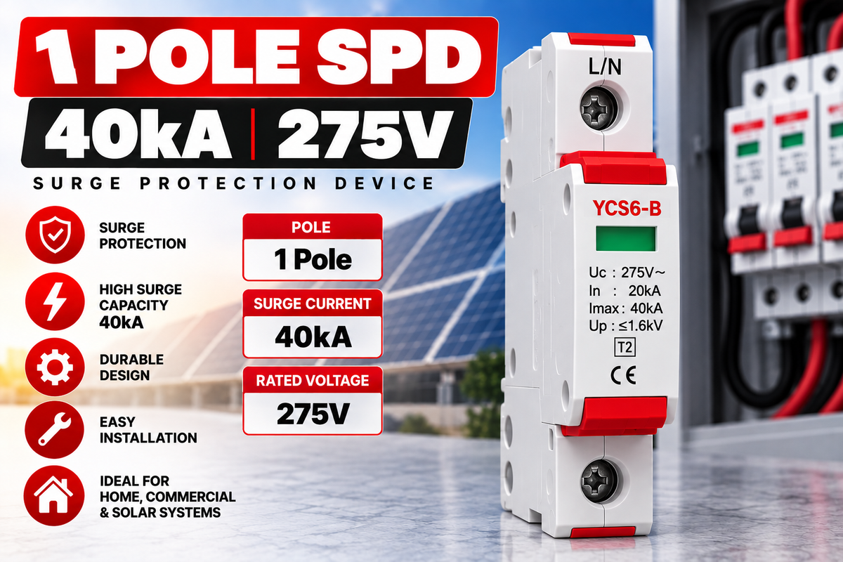 1 Pole SPD 40kA 275V – YCS6-B Surge Protection Device