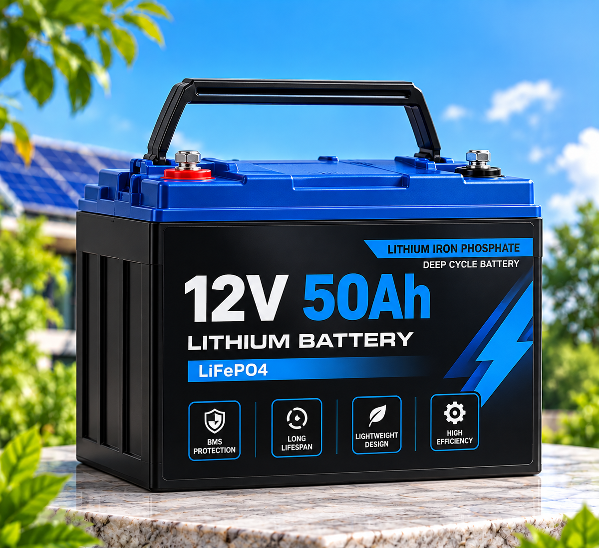 12V 50Ah LiFePO4 Lithium Battery – Deep Cycle Solar Battery