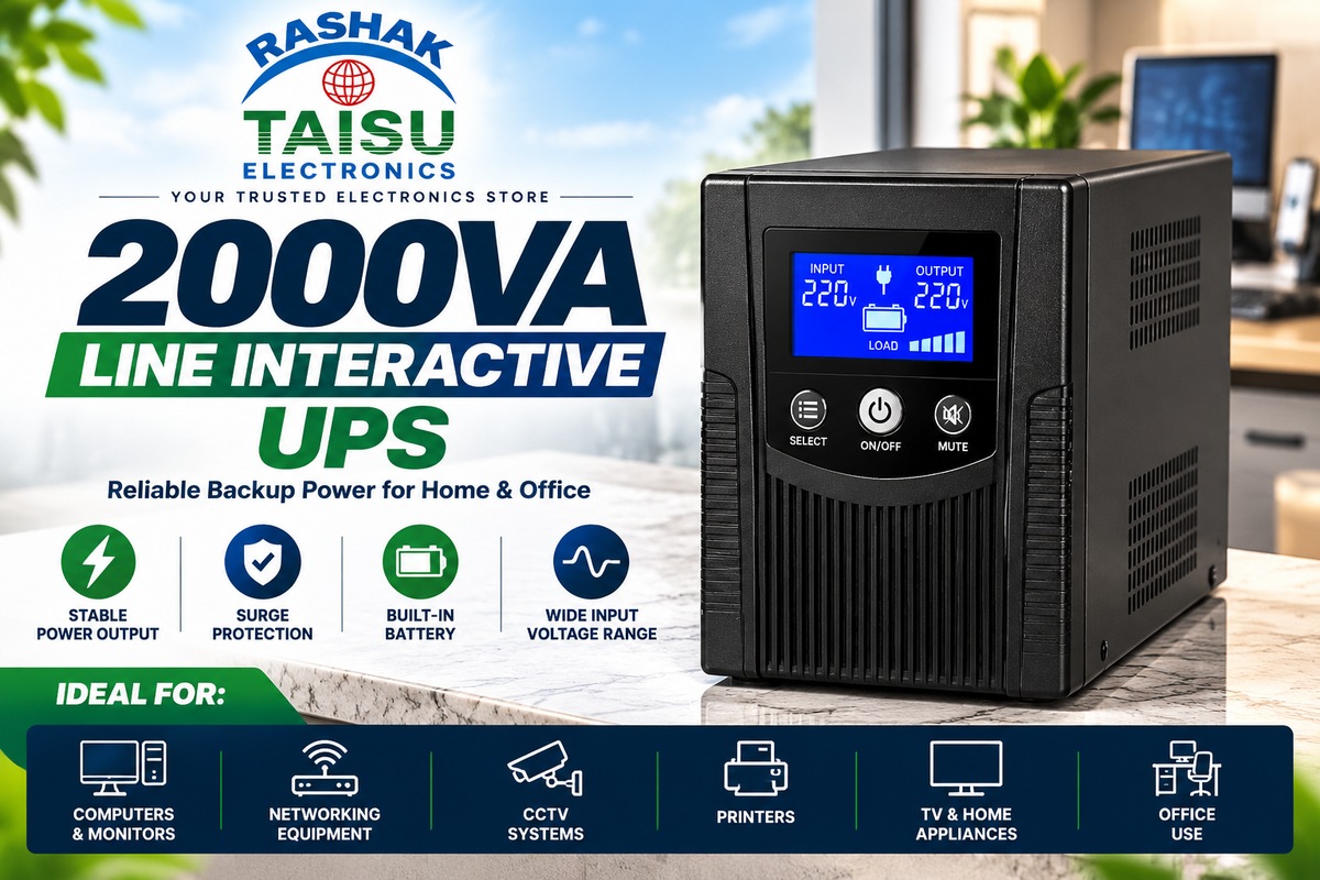 TAISU 2000VA Line Interactive UPS – Reliable Backup Power